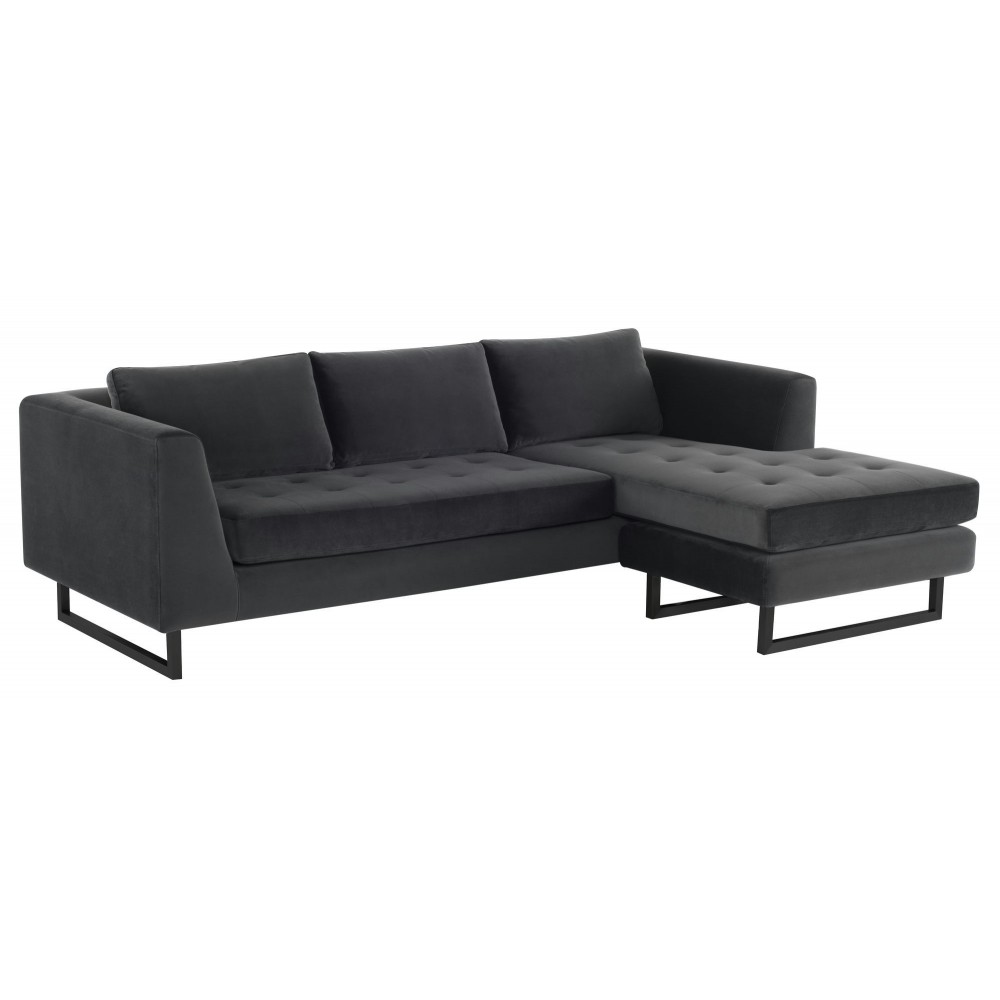 Matthew Shadow Grey Fabric Sectional Sofa, HGSC560