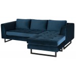 Matthew Midnight Blue Fabric Sectional Sofa, HGSC561