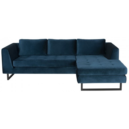 Matthew Midnight Blue Fabric Sectional Sofa, HGSC561