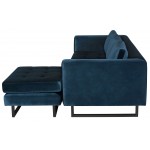 Matthew Midnight Blue Fabric Sectional Sofa, HGSC561