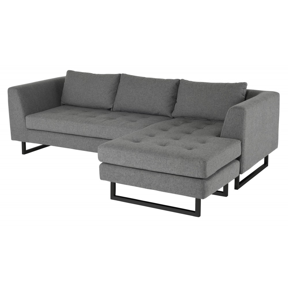 Matthew Shale Grey Fabric Sectional Sofa, HGSC562