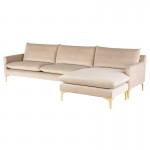 Anders Nude Fabric Sectional Sofa, HGSC565