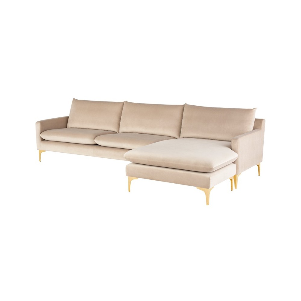 Anders Nude Fabric Sectional Sofa, HGSC565