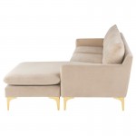 Anders Nude Fabric Sectional Sofa, HGSC565