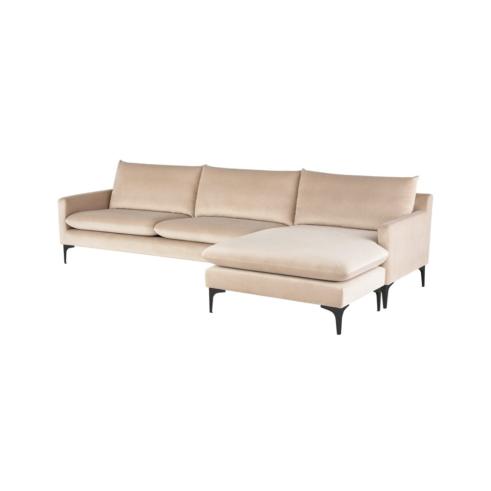 Anders Nude Fabric Sectional Sofa, HGSC566