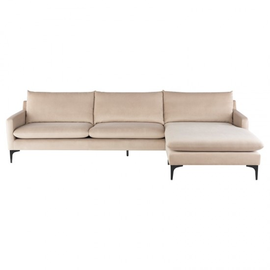 Anders Nude Fabric Sectional Sofa, HGSC566