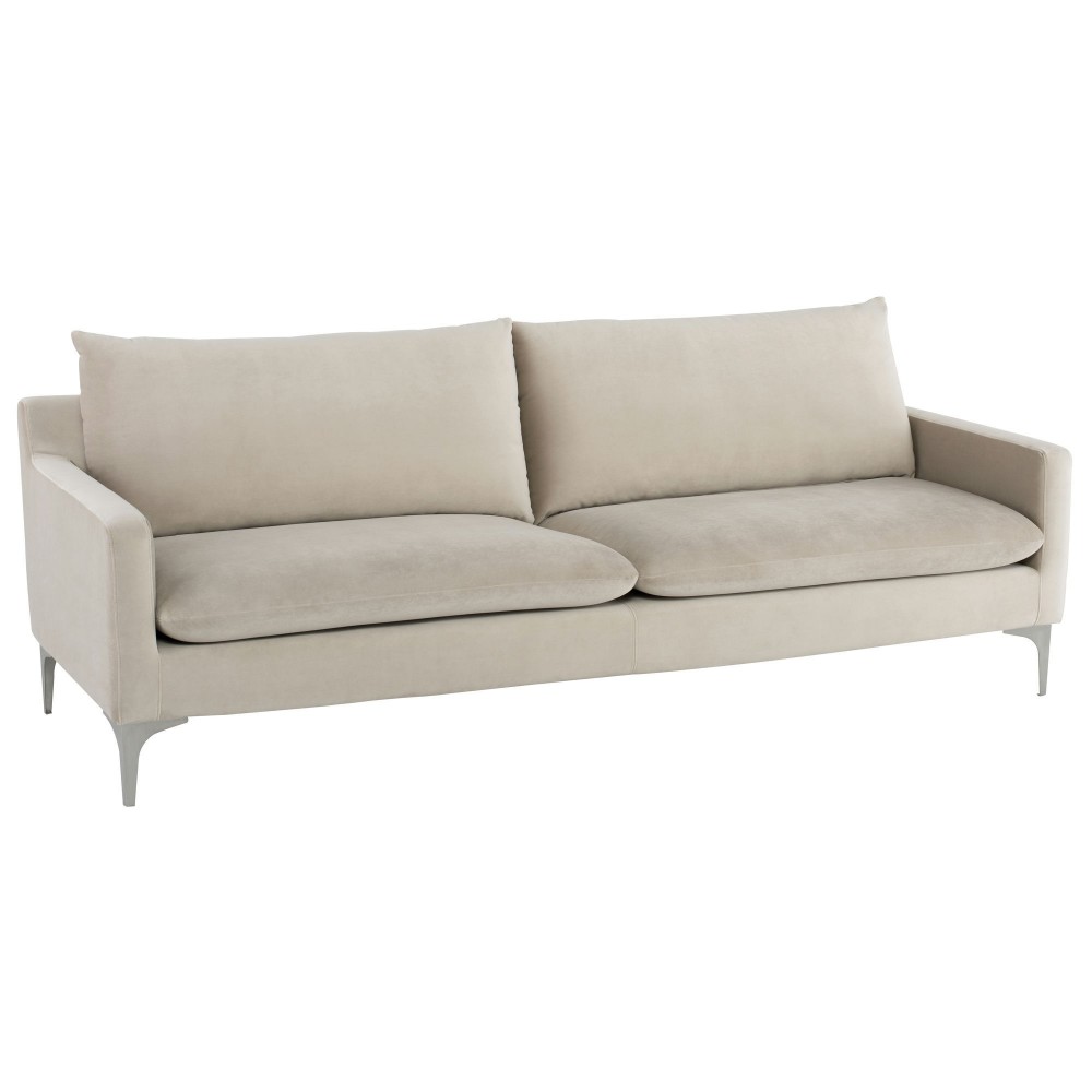 Anders Nude Fabric Triple Seat Sofa, HGSC567