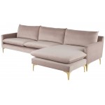 Anders Blush Fabric Sectional Sofa, HGSC574