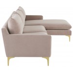 Anders Blush Fabric Sectional Sofa, HGSC574