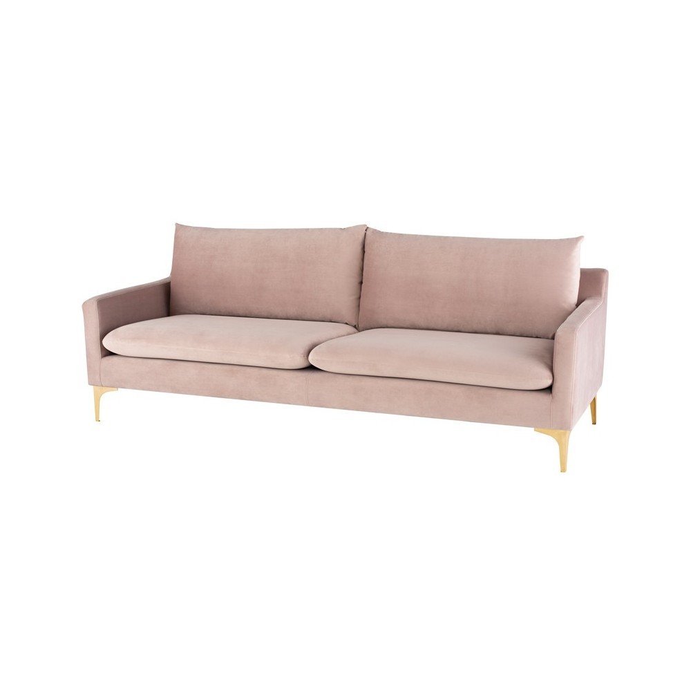 Anders Blush Fabric Triple Seat Sofa, HGSC577