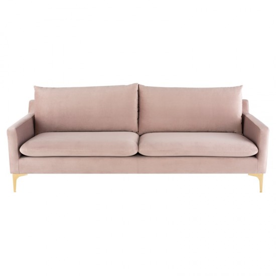 Anders Blush Fabric Triple Seat Sofa, HGSC577