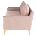 Anders Blush Fabric Triple Seat Sofa, HGSC577