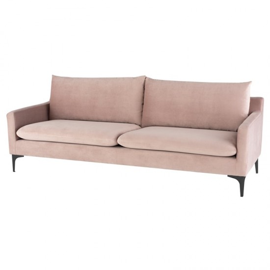 Anders Blush Fabric Triple Seat Sofa, HGSC578