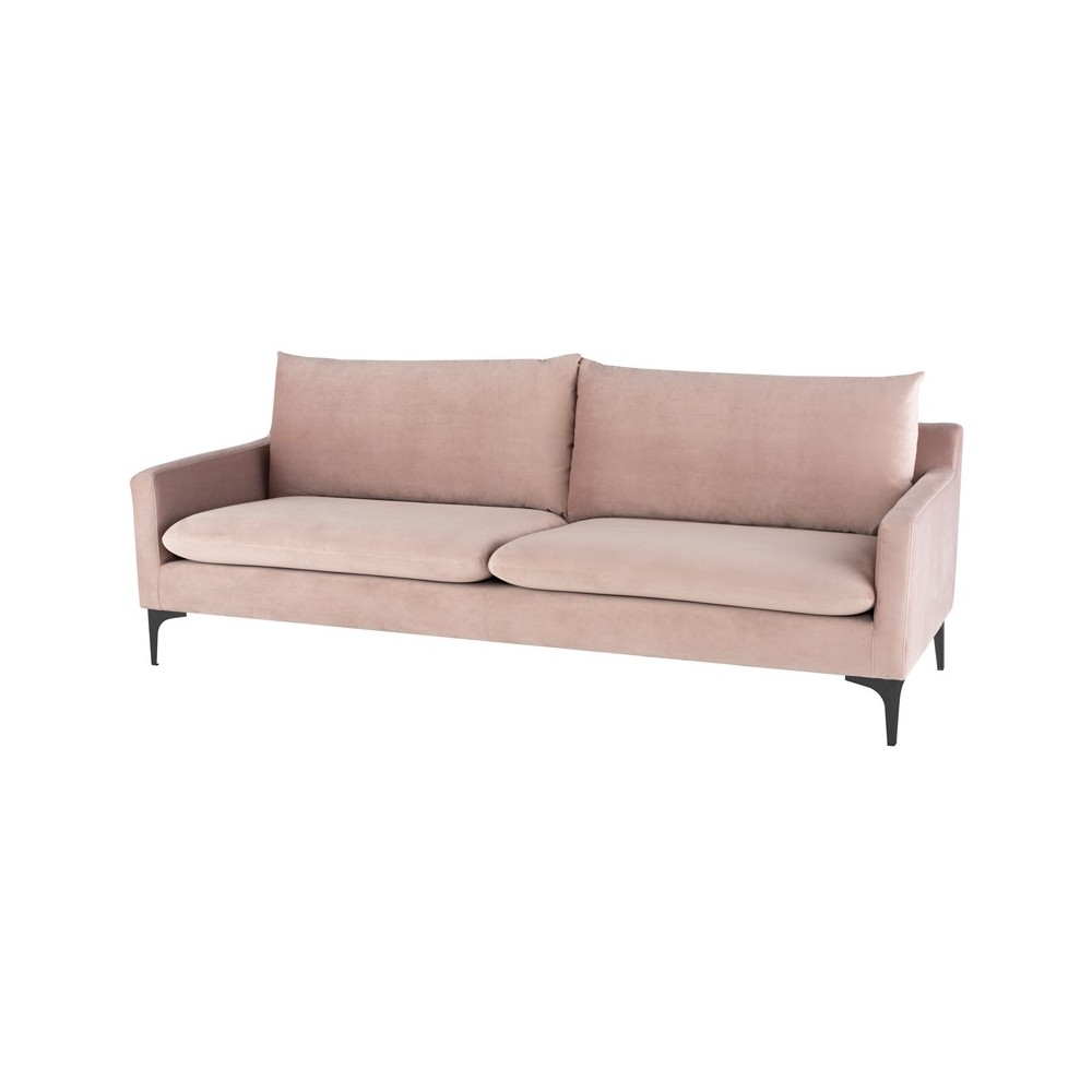 Anders Blush Fabric Triple Seat Sofa, HGSC578