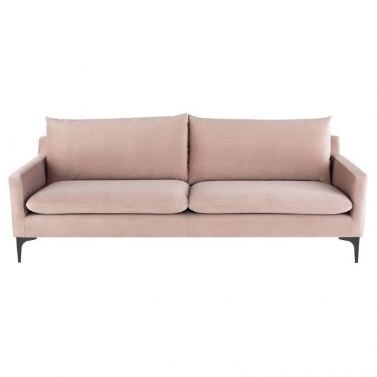 Anders Blush Fabric Triple Seat Sofa, HGSC578