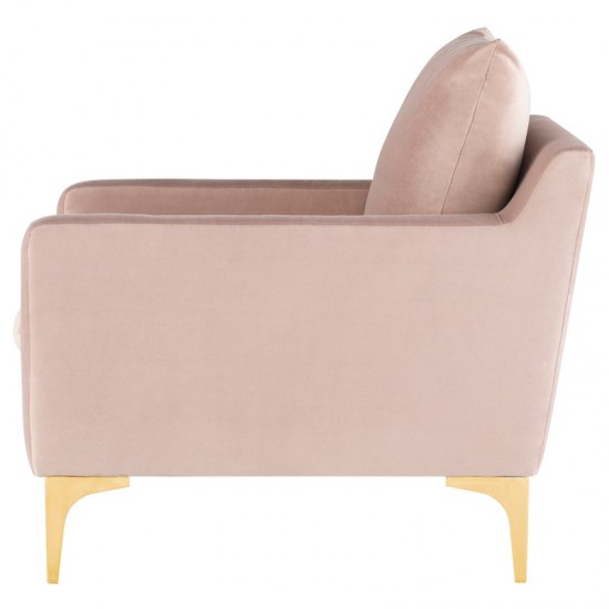 Anders Blush Fabric Single Seat Sofa, HGSC580