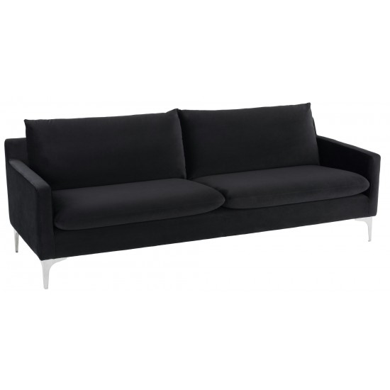 Anders Black Fabric Triple Seat Sofa, HGSC582