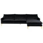 Anders Black Fabric Sectional Sofa, HGSC583