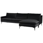 Anders Black Fabric Sectional Sofa, HGSC584