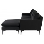 Anders Black Fabric Sectional Sofa, HGSC584