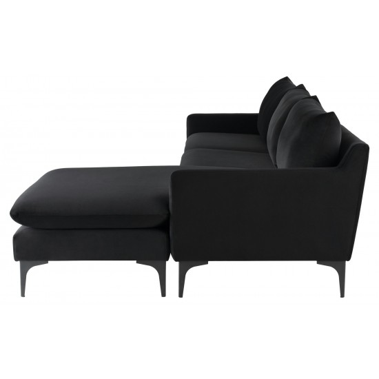 Anders Black Fabric Sectional Sofa, HGSC584