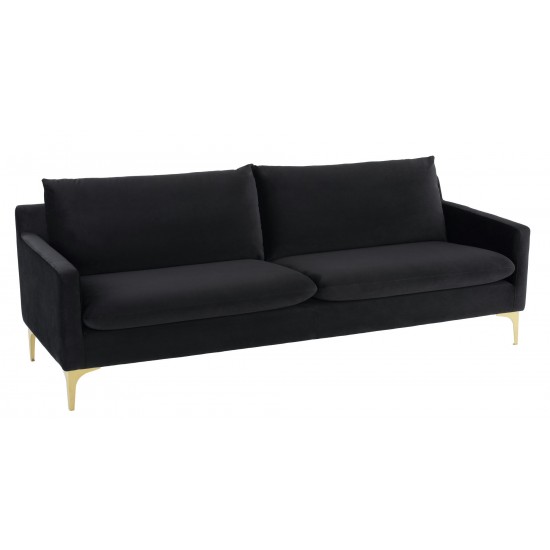 Anders Black Fabric Triple Seat Sofa, HGSC586