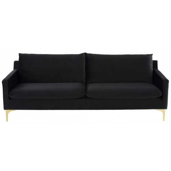 Anders Black Fabric Triple Seat Sofa, HGSC586