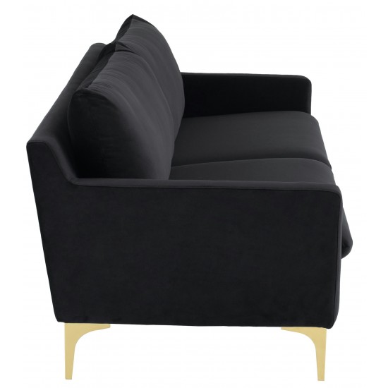 Anders Black Fabric Triple Seat Sofa, HGSC586