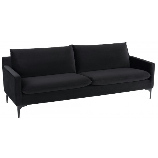 Anders Black Fabric Triple Seat Sofa, HGSC587