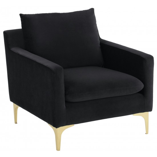 Anders Black Fabric Single Seat Sofa, HGSC589