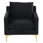 Anders Black Fabric Single Seat Sofa, HGSC589