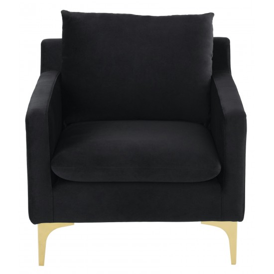 Anders Black Fabric Single Seat Sofa, HGSC589
