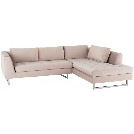 Janis Blush Fabric Sectional Sofa, HGSC593