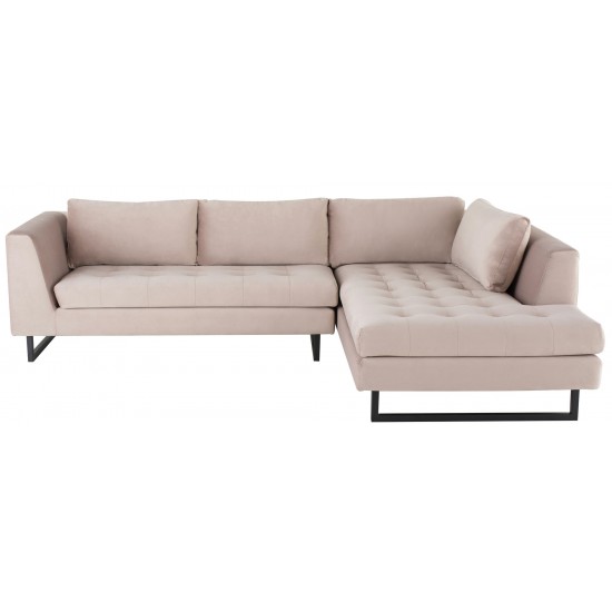 Janis Blush Fabric Sectional Sofa, HGSC594