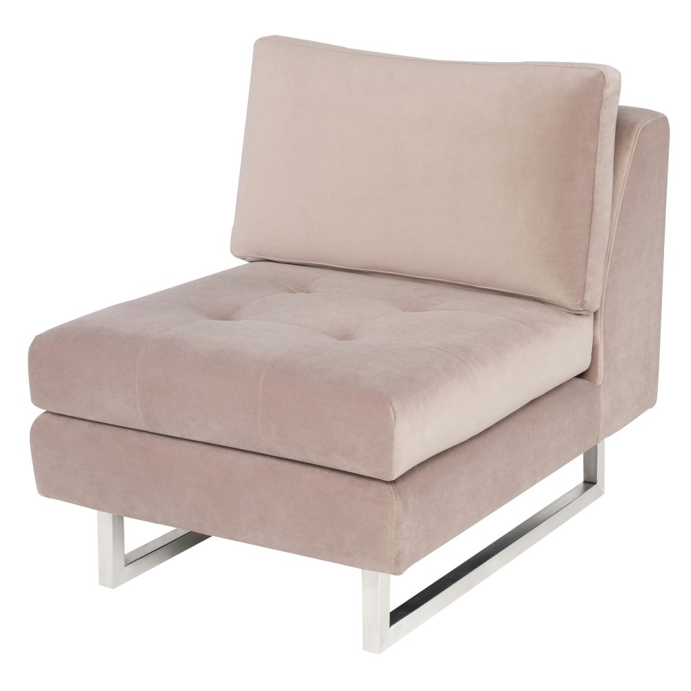 Janis Blush Fabric Armless Sofa Seat, HGSC595