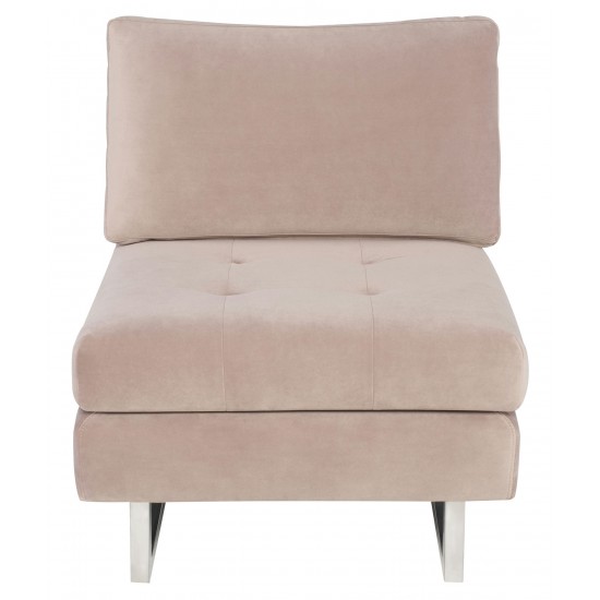 Janis Blush Fabric Armless Sofa Seat, HGSC595