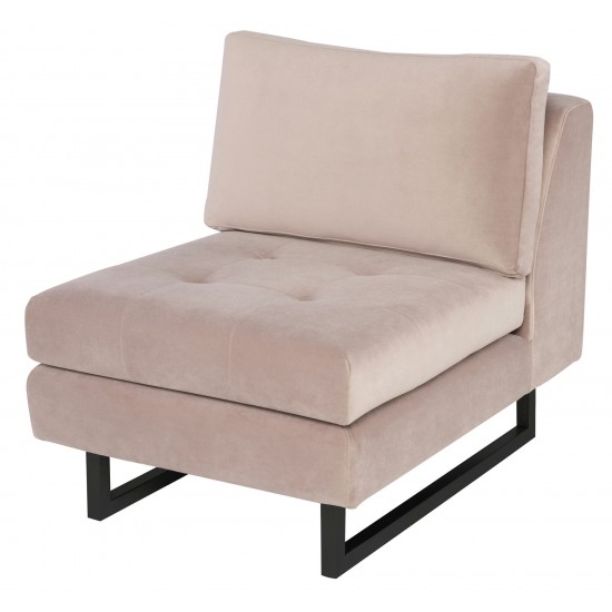 Janis Blush Fabric Armless Sofa Seat, HGSC596