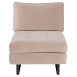 Janis Blush Fabric Armless Sofa Seat, HGSC596