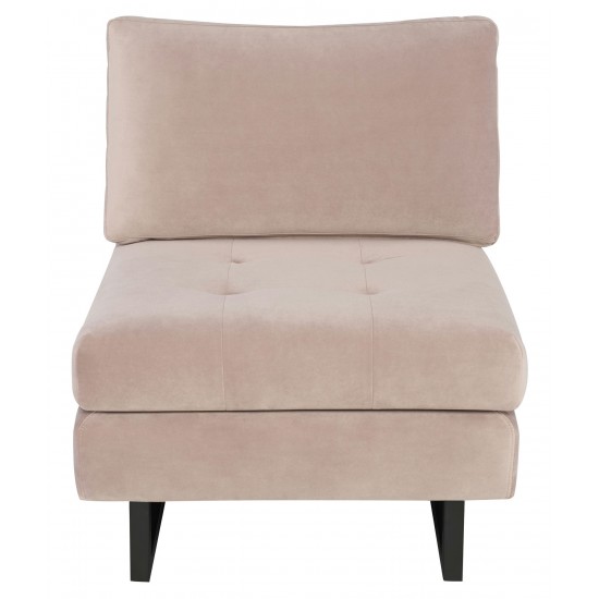 Janis Blush Fabric Armless Sofa Seat, HGSC596