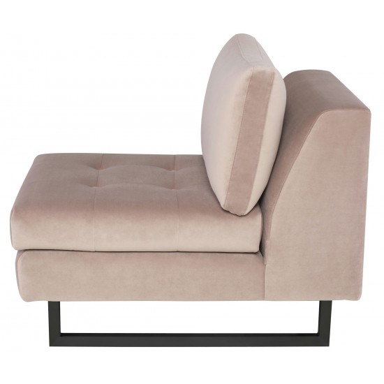 Janis Blush Fabric Armless Sofa Seat, HGSC596