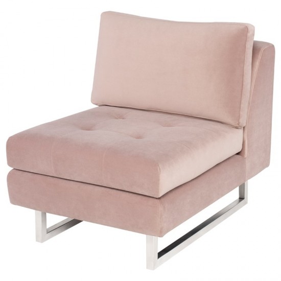 Janis Blush Fabric Armless Sofa Seat, HGSC597