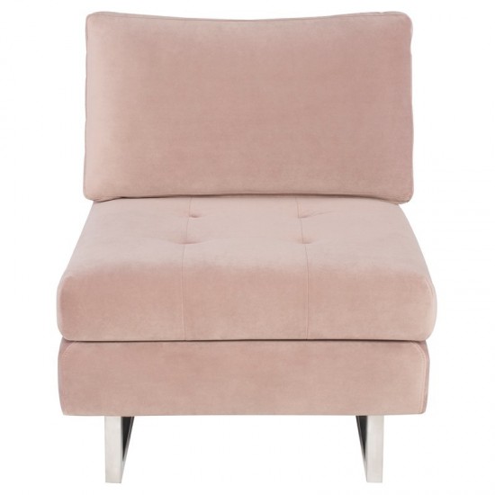 Janis Blush Fabric Armless Sofa Seat, HGSC597