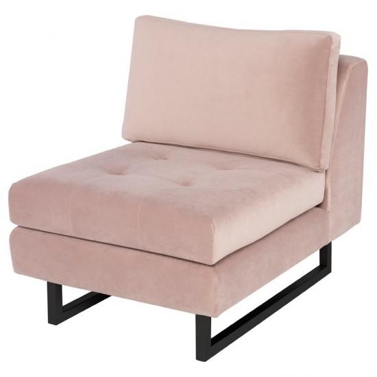 Janis Blush Fabric Armless Sofa Seat, HGSC598