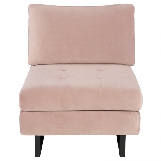 Janis Blush Fabric Armless Sofa Seat, HGSC598