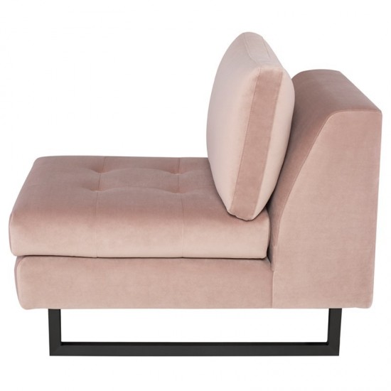 Janis Blush Fabric Armless Sofa Seat, HGSC598