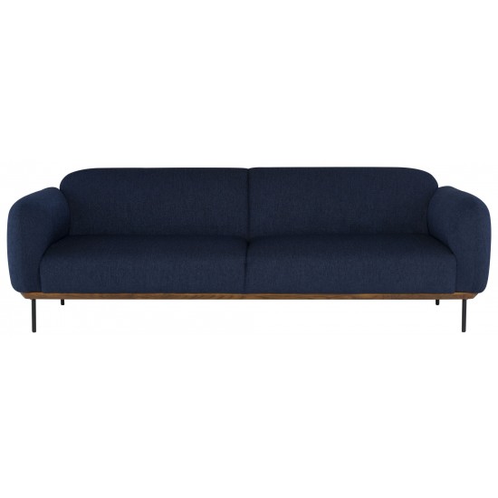 Benson True Blue Fabric Triple Seat Sofa