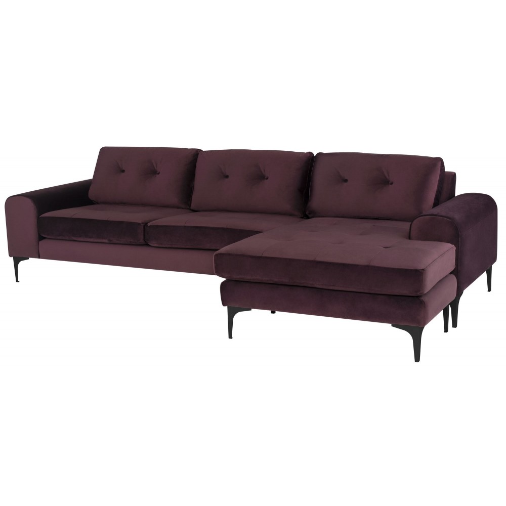 Colyn Mulberry Fabric Sectional Sofa, HGSC636