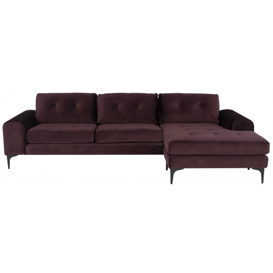 Colyn Mulberry Fabric Sectional Sofa, HGSC636