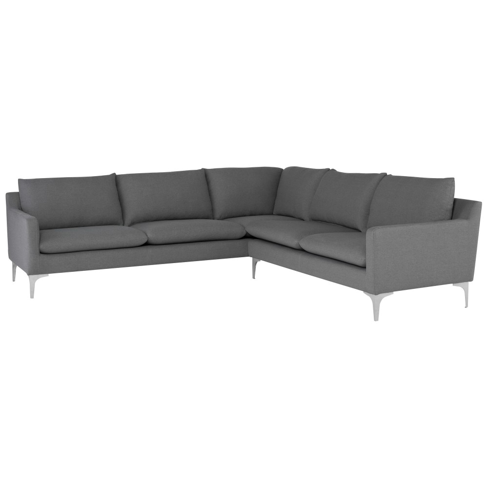 Anders Slate Grey Fabric Sectional Sofa, HGSC646