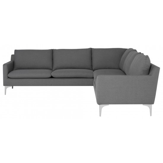 Anders Slate Grey Fabric Sectional Sofa, HGSC646